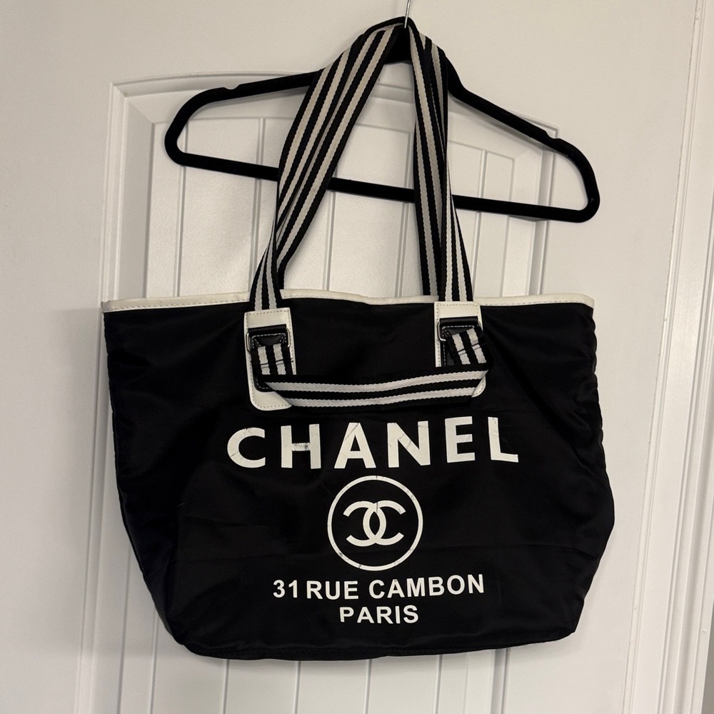 Chanel Black and White Tote Bag